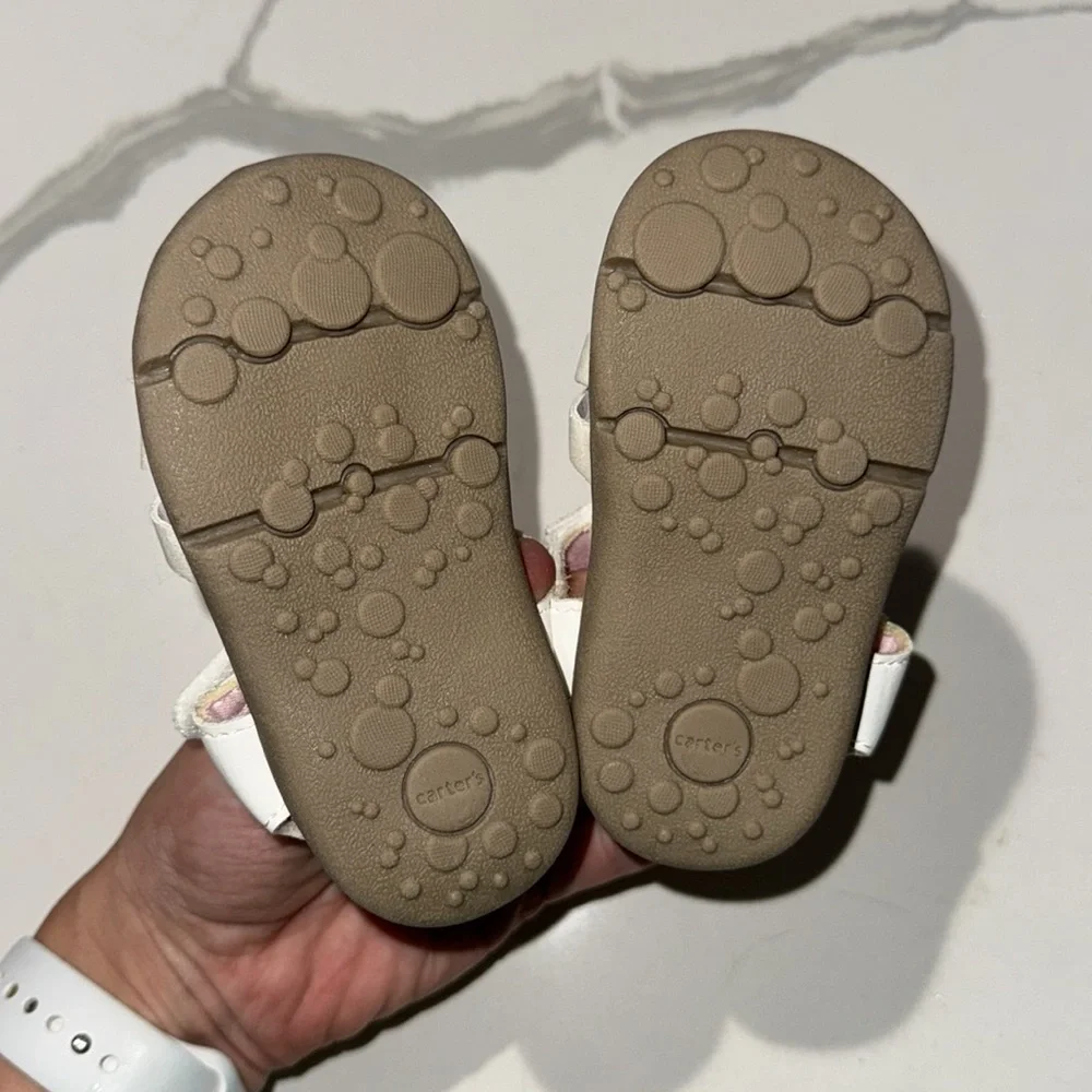 Carters Baby Girl Sandals 3.5 White Pink